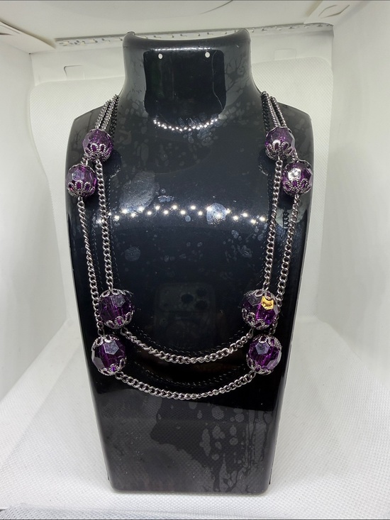 Jewelry - Elegant Purple Bead Multi-Strand Necklace - Unbranded